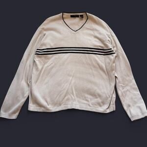 Vintage y2k 90s striped v neck sweater sz XXL oversized skater casual preppy